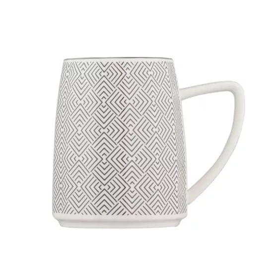 Ardesto Mug Lamberto, 360ml, porcelain, white-gray