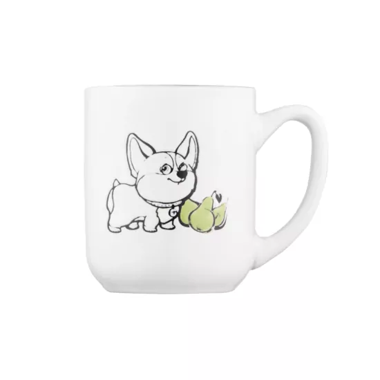 Ardesto Mug Corgi, 380ml, ceramic, white-gray