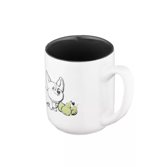 Ardesto Mug Corgi, 380ml, ceramic, white-gray