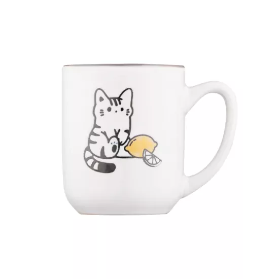 Чашка ARDESTO Cat, 380мл, керамика, бело-серый