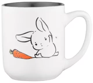 Чашка Ardesto Bunny, 380мл, кераміка, біло-сірий