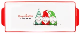 Блюдо Ardesto Christmas Gnomes, 30х12см, фарфор, прямоугольная