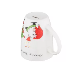 Ardesto Mug Christmas Gnomes, 350ml, porcelain