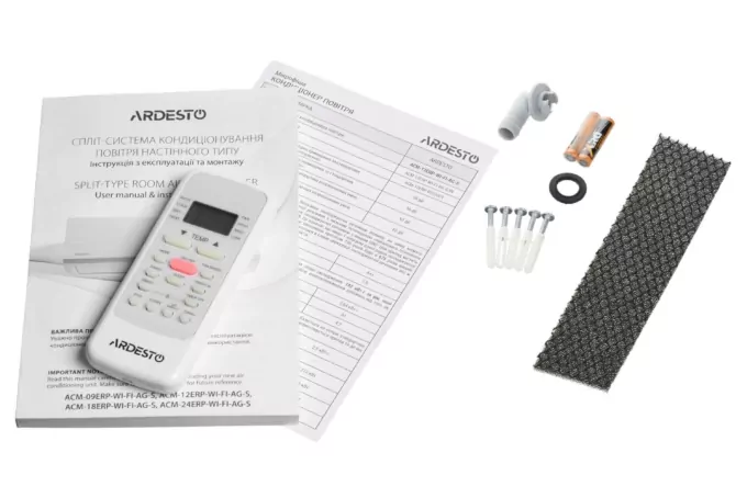 Air Conditioner Ardesto ACM-24INV-R32-WF-AG-S 70m2 inverter 24000BTU 7.0kW A++/A+ -15°С Wi-Fi R32 white