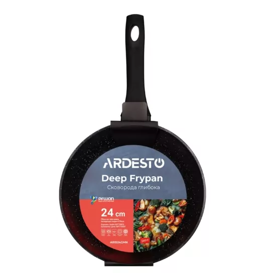 Ardesto Open Frypan Gemini Cremona, 24cm, aluminium, black