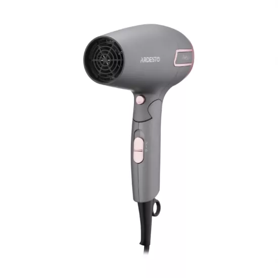Ardesto Hair Dryer Pink Touch, 2000W, 2 speeds, 2 heat setting, foldable handle, gray+pink
