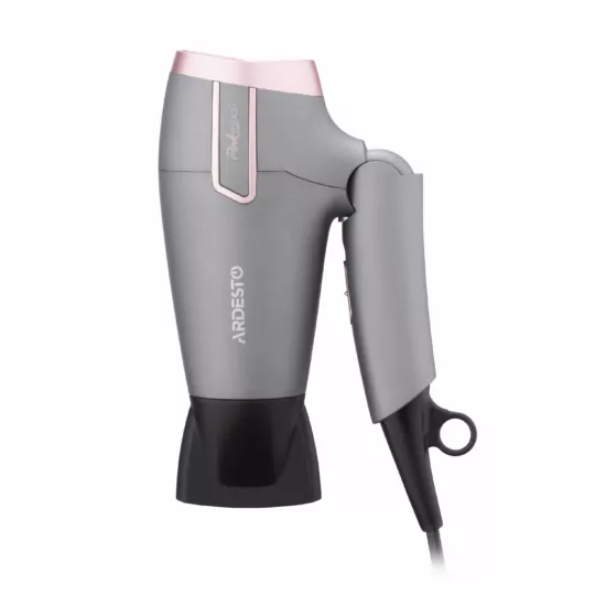 Ardesto Hair Dryer Pink Touch, 2000W, 2 speeds, 2 heat setting, foldable handle, gray+pink