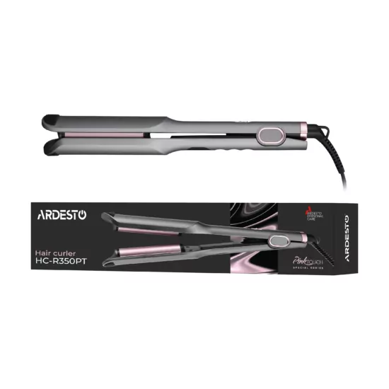 Плойка для завивки волос Ardesto Pink Touch, 55Вт, 100-200C, керамика, серый+розовий