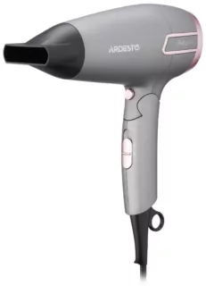 Фен Ardesto Pink Touch, 2000Вт, 2 швидкості, 2 темп.режими, складана ручка, сірий+рожевий
