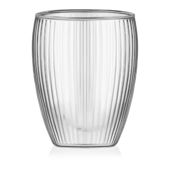 Набір чашок з подвійними стінками Ardesto 350мл, 2шт, боросилікатне скло, прозорий