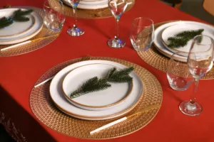 ARDESTO Скатертина Happy Holidays 120х140см, 90% поліестер, 10% бавовна, червоний