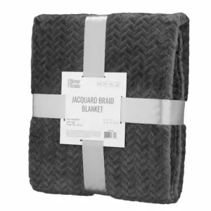 Плед Ardesto Jacquard Braid 200х220см, 100% полиэстер, серый