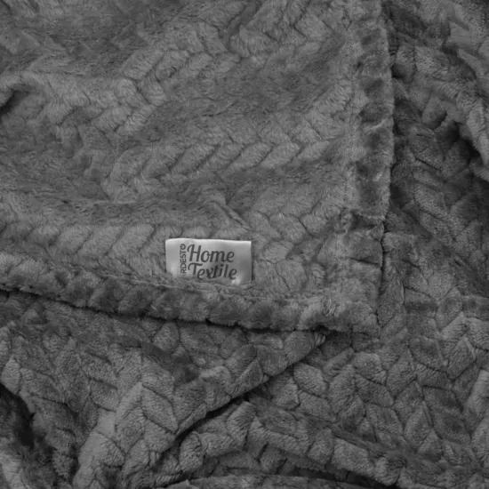 Плед Ardesto Jacquard Braid 200х220см, 100% полиэстер, серый