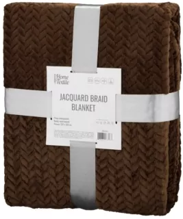 Плед Ardesto Jacquard Braid 160х200см, 100% полиэстер, коричневый