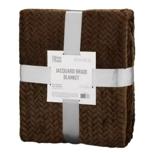 Ardesto Jacquard Braid blanket 200х220cm, 100% polyester, brown