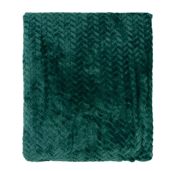 Плед Ardesto Jacquard Braid 200х220см, 100% поліестер, смарагдовий