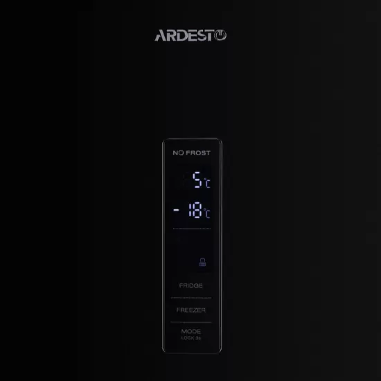 Ref ARDESTO with bottom freezer, 184×60х66.5, ref-218L, freez.-97L, 2doors, А+, NF, fresh zone, black