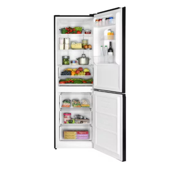 Ref ARDESTO with bottom freezer, 184×60х66.5, ref-218L, freez.-97L, 2doors, А+, NF, fresh zone, black