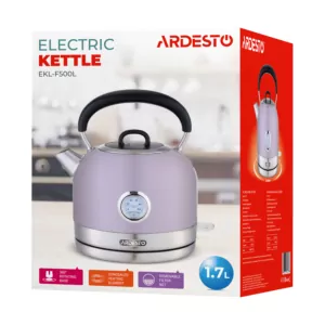 Электрочайник Ardesto Lilac Dream, 1.7л, метал, мат, Otter, лиловый