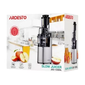 Ardesto auger juicer, 200W, bowl-0.6L, cake-0.6L, plastic/iron, silver-black
