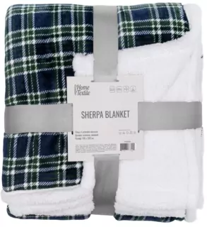 Плед ARDESTO Sherpa 160х200см, 100% поліестер, клітинка, зелений