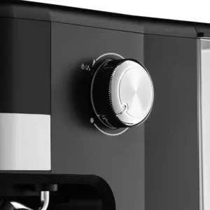 Кофеварка Ardesto рожковая Steel Collection 1.5л, молотый, ручной капучинатор,  черно-серебристый