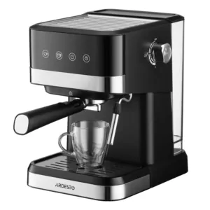 Ardesto coffee maker carob 1.5l, ground, hand capuchino maker, touch control, black-silver