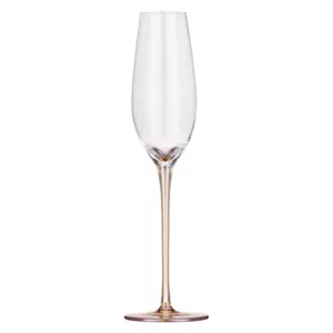 ARDESTO Набір келихів для шампанського Black Mars Amber 210мл, 2шт, скло, прозоро-золотистий