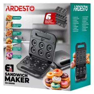 Мультимейкер Ardesto, 700Вт, комплект-6 пластин, корпус-пластик, чорний