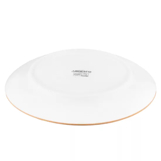 Тарелка десертная Ardesto Siena, 19см, фарфор, бело-желтый