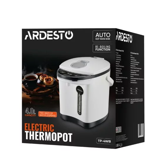 Термопот ARDESTO 4л, пластик, сіро-чорний