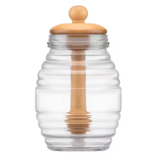 Медовниця Ardesto Midori 500мл, 8.3х14.2см, бамбук, скло