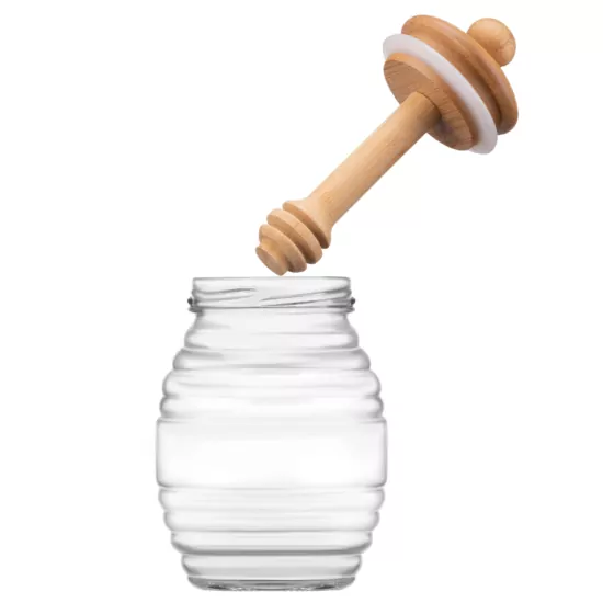 Медовниця Ardesto Midori 500мл, 8.3х14.2см, бамбук, скло