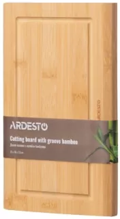 Дошка кухонна з жолобом Ardesto Midori, 25х16х1.5см, бамбук