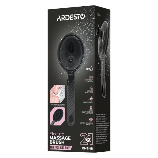 Електрична щітка-масажер ARDESTO для обличчя та тіла, акумулятор, USB Type-C , 4 режими, чорний
