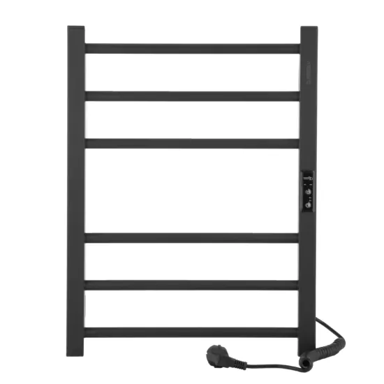 Ardesto towel dryer electric Square-TR K, 570х430х80mm, timer-regulator, steel, black matt