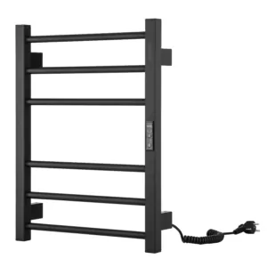 Ardesto towel dryer electric Square-TR K, 570х430х80mm, timer-regulator, steel, black matt