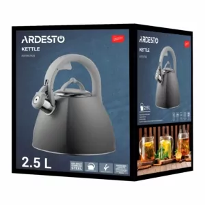 Ardesto Kettle Gemini, 2.5l, stainless steel, grey