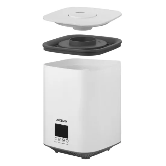 Air humidifier ARDESTO ultrasonic, 25m2, 3.1l, 250ml/h, electric. steering, upper water bay, display, white