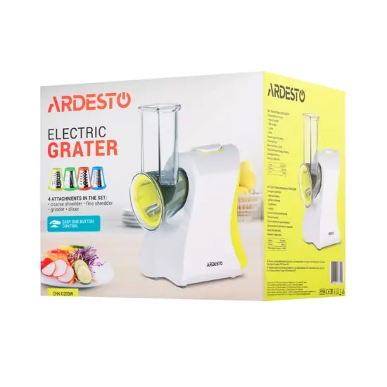 Мультирезка Ardesto, 200Вт, 4 насадки, корпус-пластик, белый