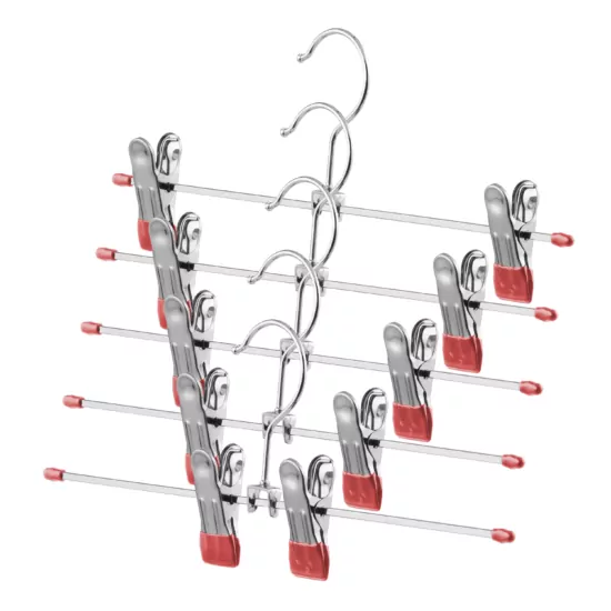 Набор плечиков с прищепками для брюк ARDESTO 30см, 5шт, металл, ПВХ, красный
