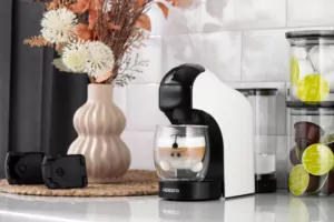 Кавоварка Ardesto капсульна, 0.9л,  капсули Nespresso, Nescafe Dolce Gusto, мелена кава, сенсорне керування, білий
