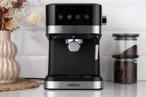 Ardesto coffee maker carob 1.5l, ground, hand capuchino maker, touch control, black-silver