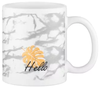 Чашка Ardesto Hello, 330мл, кераміка, біло-сірий