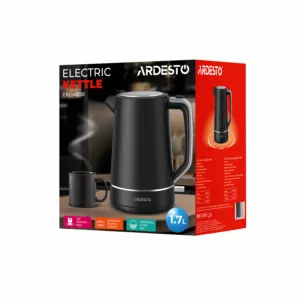 Электрочайник Ardesto Timeless Elegance, 1.7л, Otter, пластик, черный матовый