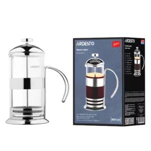 Френч-пресс Ardesto Gemini Asti, 800мл, боросиликаное стекло, нержавеющая сталь, прозрачный