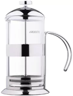 Ardesto French press Gemini Asti, 350ml, borosilicate glass, stainless steel, transparent
