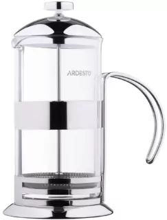 Ardesto French press Gemini Asti, 800ml, borosilicate glass, stainless steel, transparent