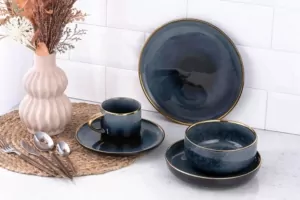 Тарелка глубокая Ardesto Andria, 21.1см, керамика, сине-серый