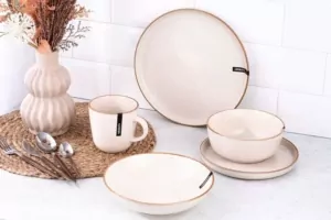 Тарілка супова Ardesto Apulia, 820мл, 20.8см, кераміка, кремовий